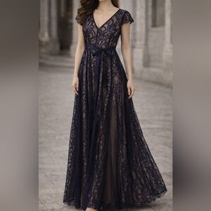 Candlelite Elegant Blue Lace Dress.